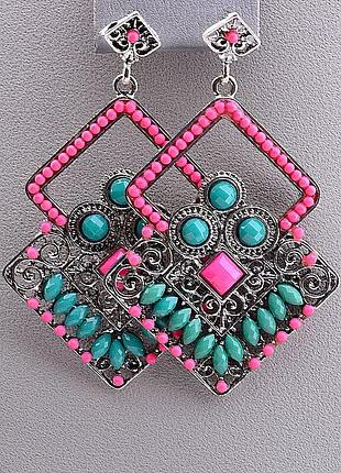 023918 серьги бисер 55x45мм.