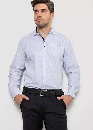 Сорочка чоловіча з принтом, колір білий, 214r7172