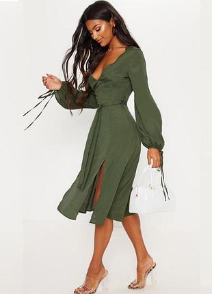 Распродажа платье prettylittlething миди с драпировкой
