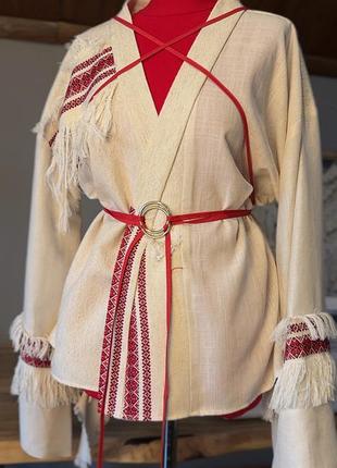 Жакет - вишиванка світла льняний    one size s - l   simmishop.handmade