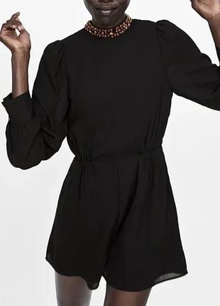 Чорний короткий комбінезон zara