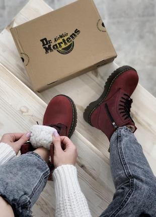 Dr.martens jadon red fur🆕 шикарные ботинки доктор мартинс 🆕 купить наложенный платёж4 фото