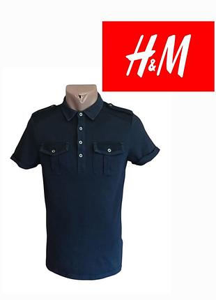 👕 мужское поло h&m с карманами — размер s футболка рубашка