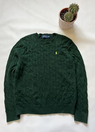 Чоловічий светр зелений polo ralph lauren вязаний