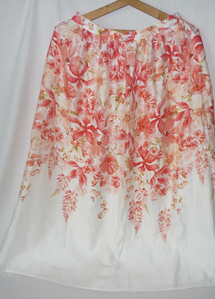 H&m edition длинная широкая юбка на подкладке белая в цветочный купон