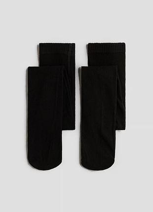 4-6/6-8/8-10 р h&m новый фирменный набор 2 пары колгот базовые колготы девочке оригинал