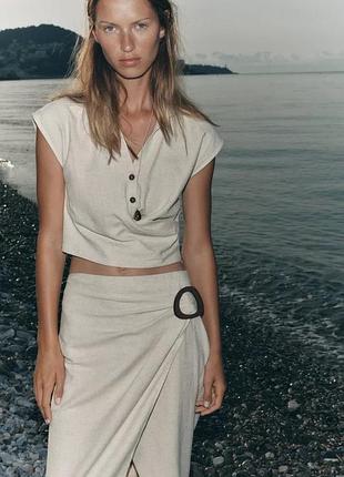 Топ лляний жіночий zara new