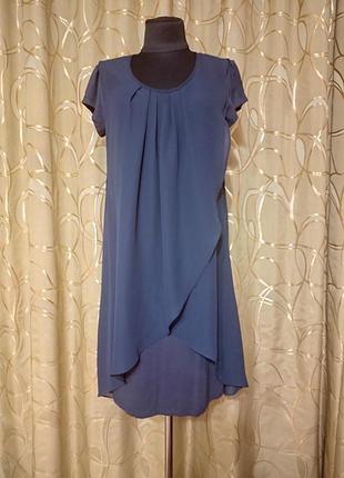 Вискозное трикотажное шифоновое платье миди