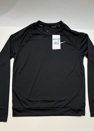 Лонгслів жіночій, кофта для бігу, nike women running black cu3270-010