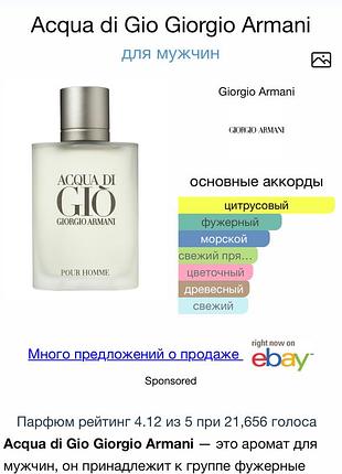 Чоловіча туалетна вода французький розлив аква чи джіо 110мл