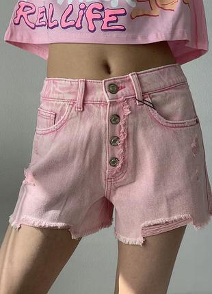 Розовые джинсовые шорты zara