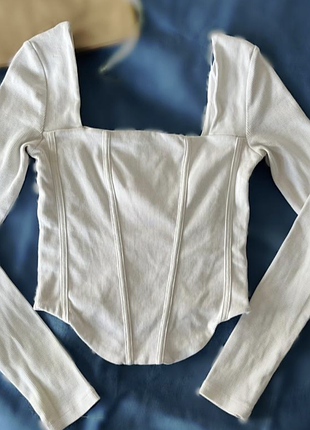 Лонгслив с корсетом zebra