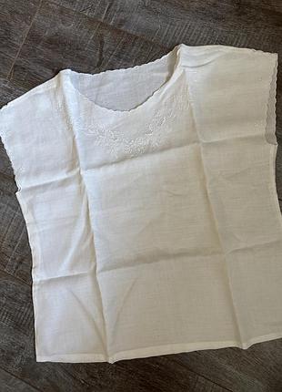 Літня блуза, льон з вишивкою, футболка