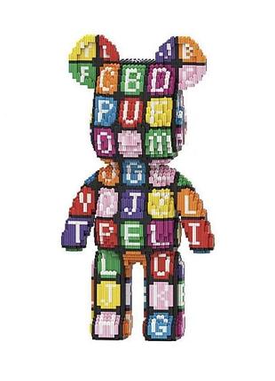 Конструктор мишка 2000 деталей magic block 40 см с буквами в коробке