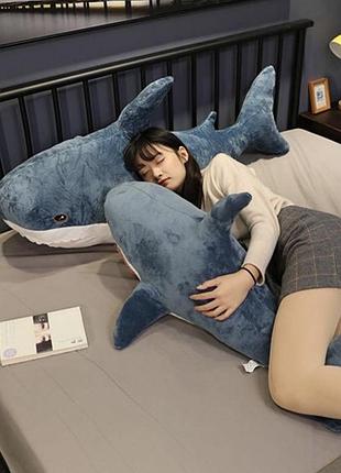 Огромная акула из икеи 120 см ikea shark плюшевая игрушка обнимашка для детей и взрослых