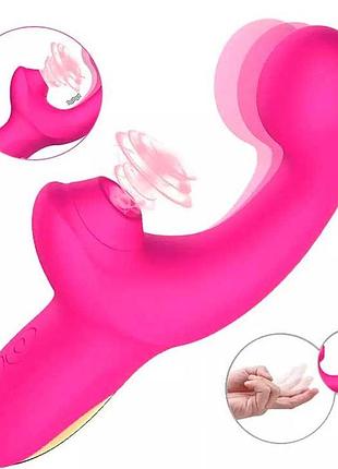 Вибратор - вуманайзер 2 в 1 для клитора и точки g, livman - розовый