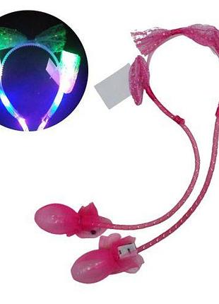 Обруч с подвижными ушками "зайка" 50 см (малиновый)