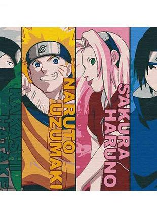 Картина по номерам "наруто. команда №7"