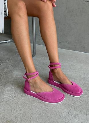 Босоніжки замшеві рожеві
