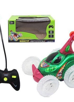 Уценка. перевертыш на радиоуправлении дорожный монстр из серии автопром зеленый пропеллер - треснута слюда