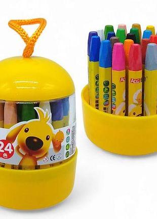 Набор восковых мелков для рисования, 24 цвета