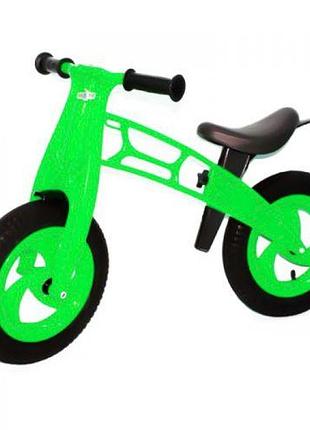 Уцінка. біговел "crossbike" (зелений) - трохи порвана коробка, сколотів пластик на колесі і кермі.