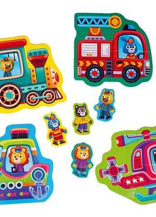 Макси-пазлы с игрой "малыш сможет: транспорт"