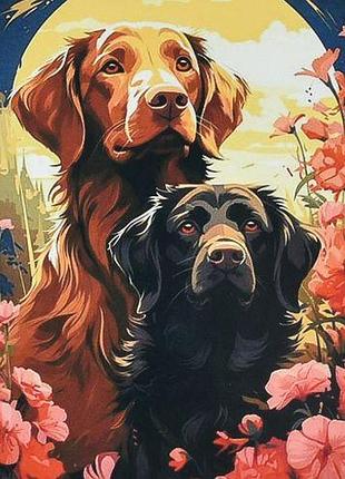 Алмазна мозаїка "пара песиків" 30х40 см
