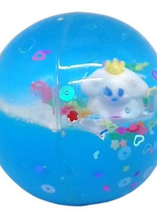 Мячик-попрыгунчик, прозрачный, с жидкостью (5,5 см), голубой