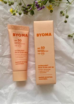 Сонцезахисний флюїд для обличчя byoma ultralight face fluid spf50