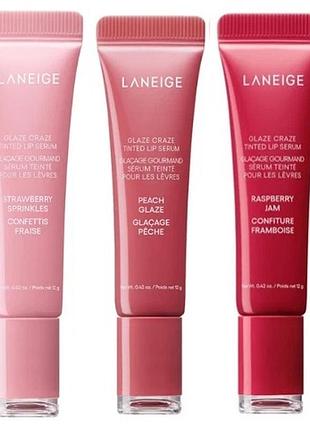 Laneige glaze craze tinted lip serum тонированная сыворотка для губ 12мл
