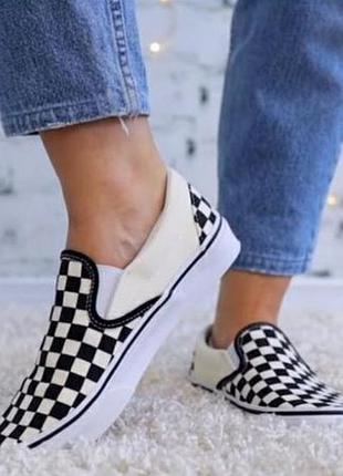 Кеди vans old skool сліпони клітинка унісекс