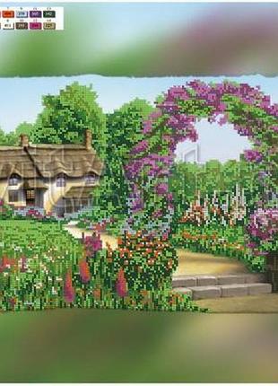 Схема для вишивання бісером на полотні з підрамкою. милий дім