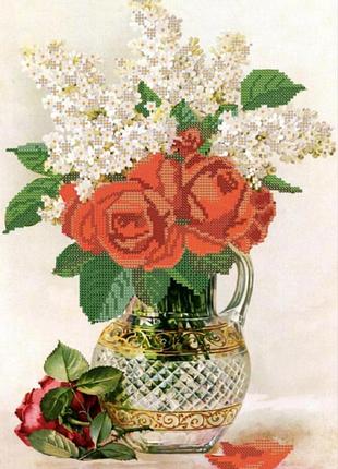 Схема для вышивки бисером. красные розы.