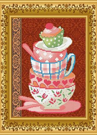 Схема для вишивання бісером. чайний набір