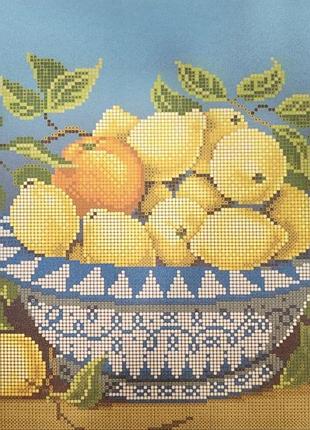 Схема для вишивання бісером. натюрморт із лимонами