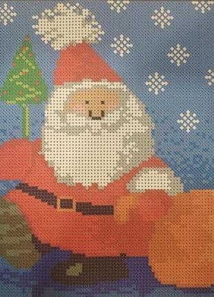 Схема для вышивки бисером. дед мороз.