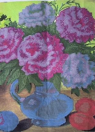 Схема для вишивання бісером. пионы.