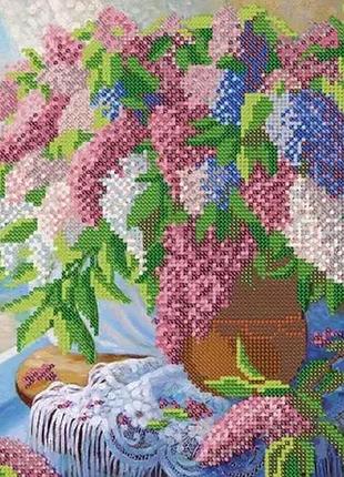 Схема для вишивання бісером. букет бузку