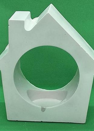 Подсвечник гипсовый без покрытия, домик