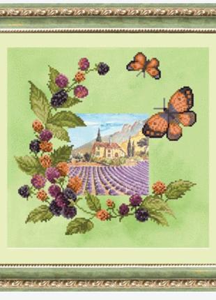 Схема для вышивки бисером. лавандовое поле.