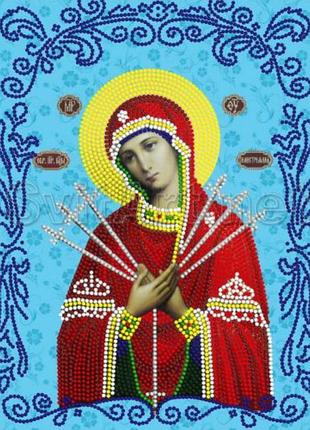 Схема для вишивання бісером ікони соневої матері семістрельна.