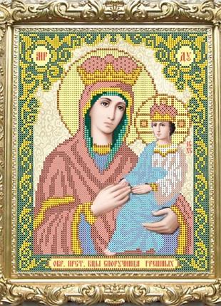 Схема для вышивки бисером иконы. присветой богородицы споручница грешных.