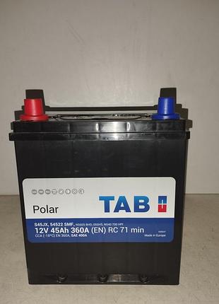 Tab аккумулятор polar mini asia 45ah 360a(en) лев снг +(тонкие клеммы)