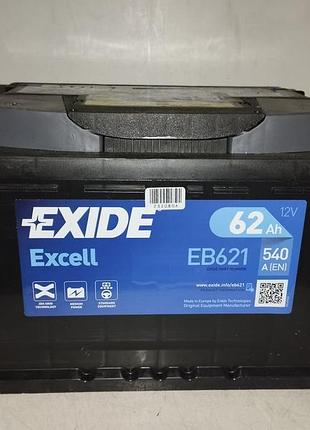 Exide аккумулятор excell 62ah 540a l+ (левый+ снг)