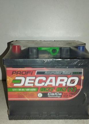 Decaro аккумулятор 50ah 480a l (левый +)