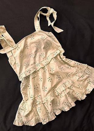 Фісташковий міні сарафан прошва