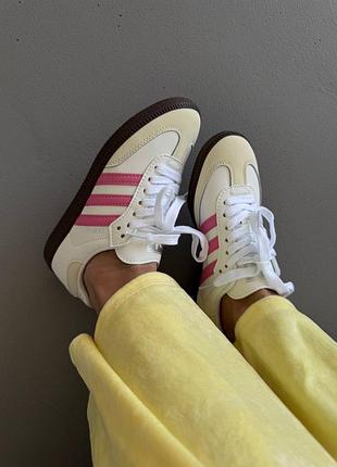 Кросівки adidas samba 👕 white / fuchsia premium