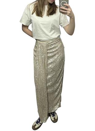 Спідниця юбка максі міді в блискітки паєтки