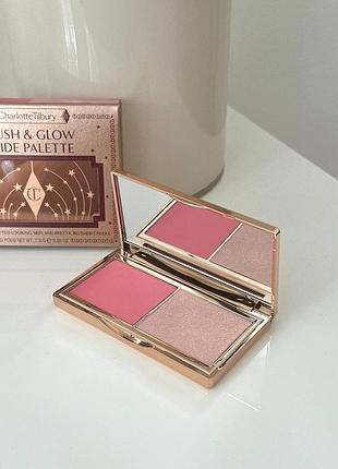 Палітра charlotte tilbury blush & glow glide palette руммʼяна та хайлайтер